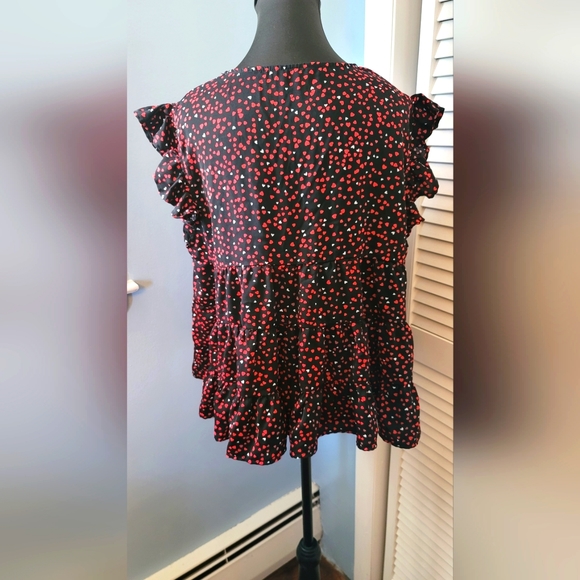Heart print babydoll blouse - Picture 2 of 4